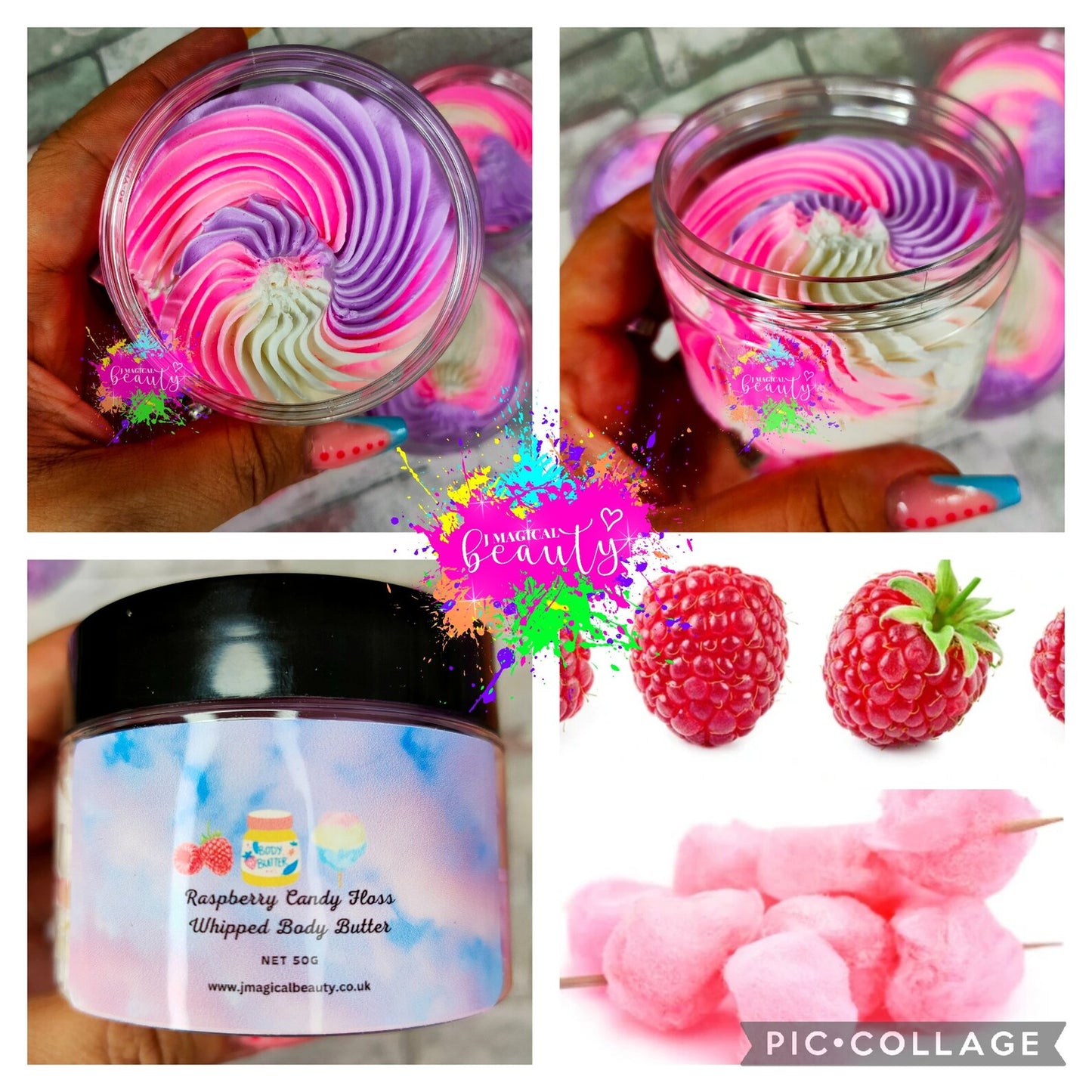 Whipped Body Butter Raspberry Candy Floss scent