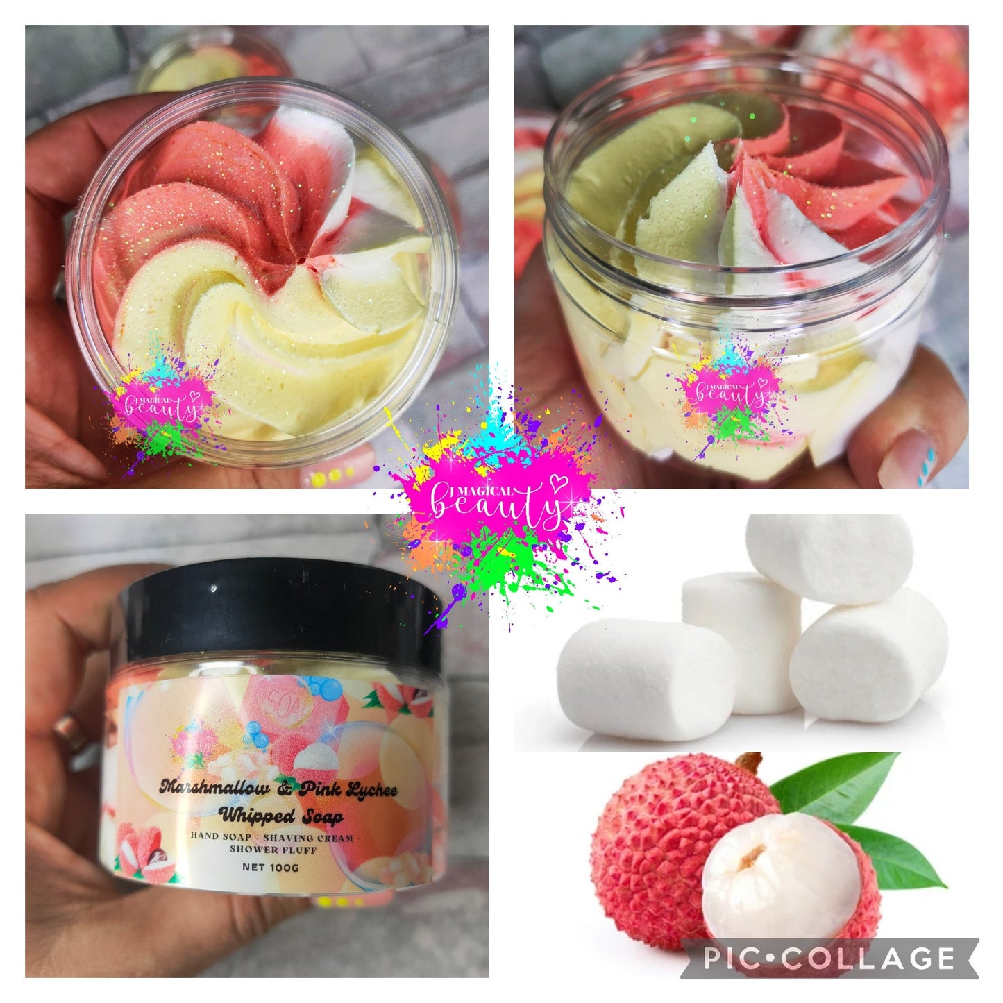 Whipped Soap Marshmallow & Pink Lychee scent