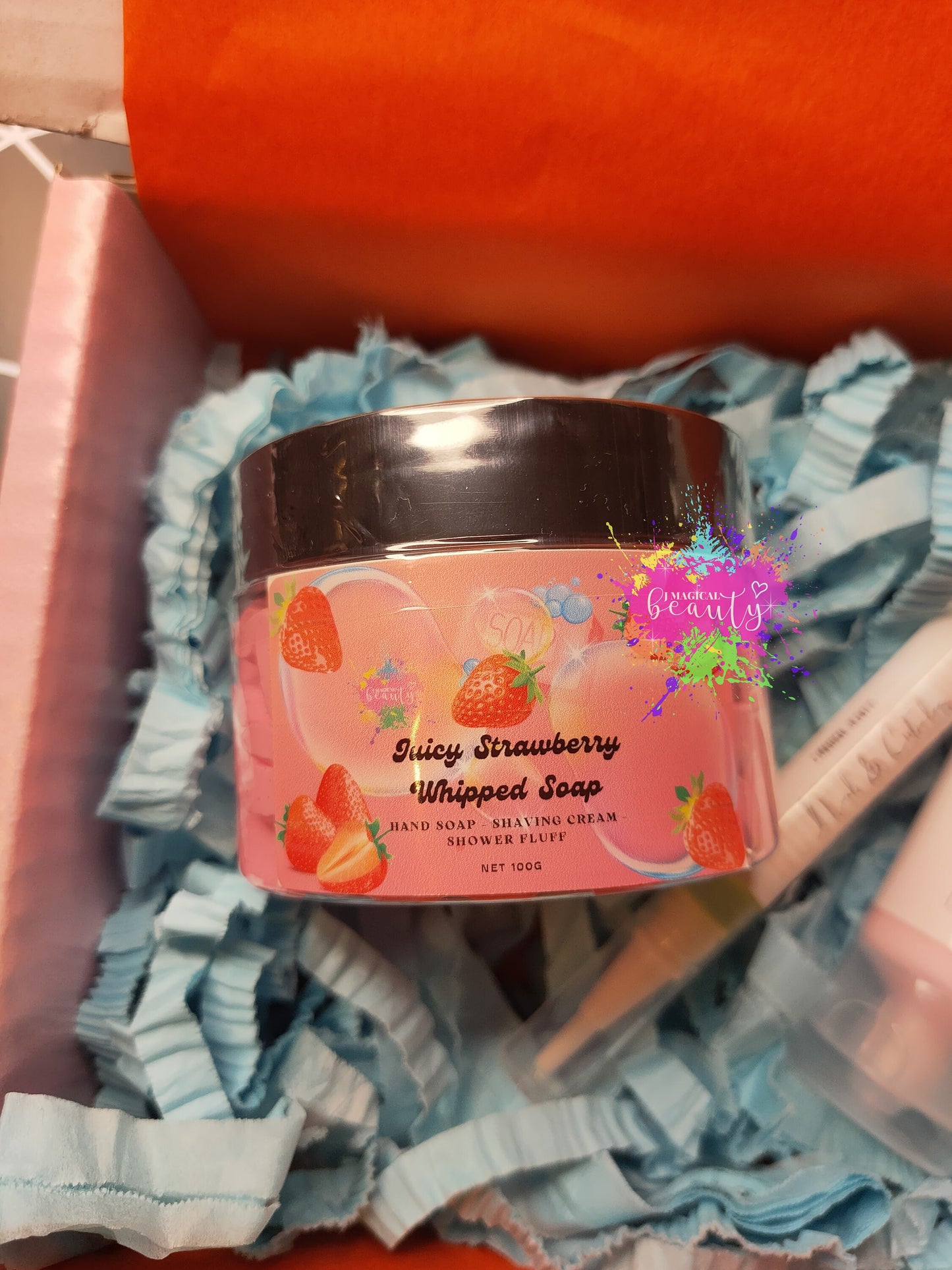 Gift Set/Whipped Soap Juicy Strawberry/Cuticle Oil/Hand Cream